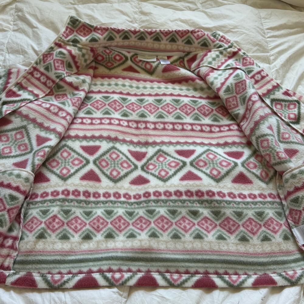 Alfred Dunner full zip fleece jacket womens M‎ geometric multicolor pastel soft - Picture 13 of 15